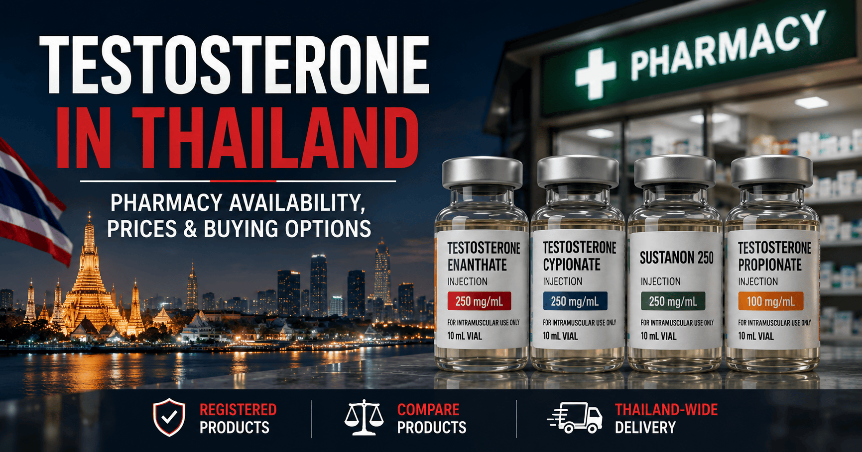 Testosterone in Thailand pharmacy availability, prices and buying options